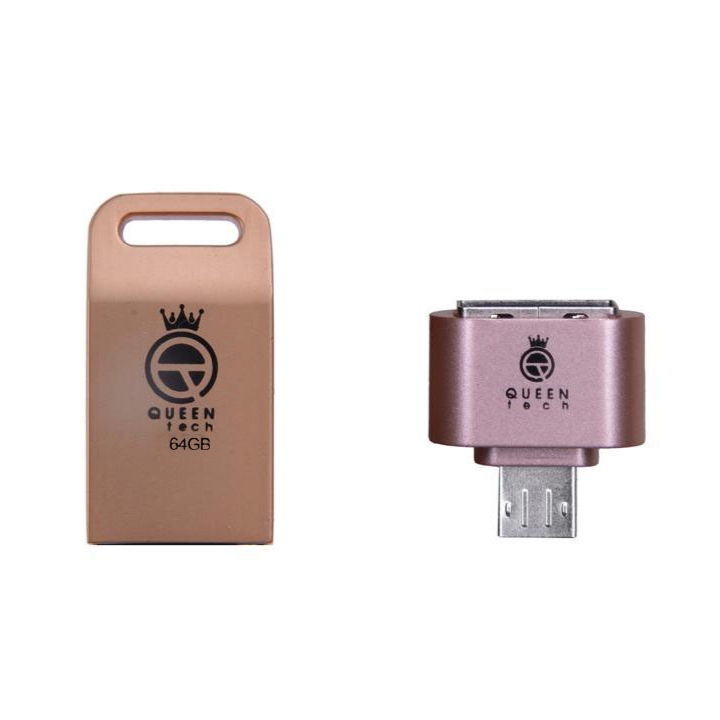  فلش مموری کوئین تک مدل UNIQUE PLUS ظرفیت 64 گیگا بایت به همراه مبدل OTG