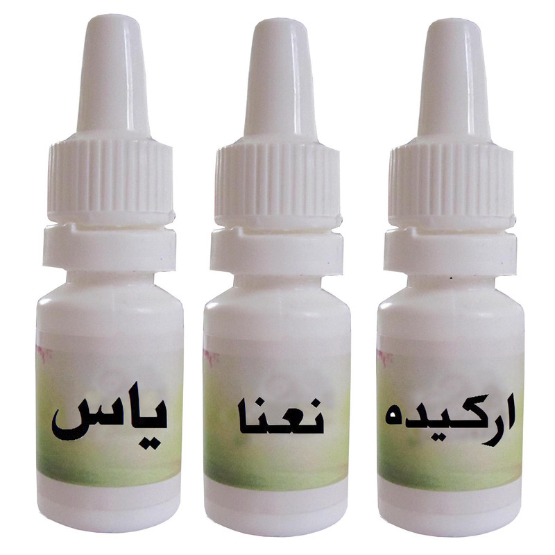 اسانس شمع مدل نعنا ارکیده و یاس حجم 10 میلی لیتر مجموعه 3 عددی