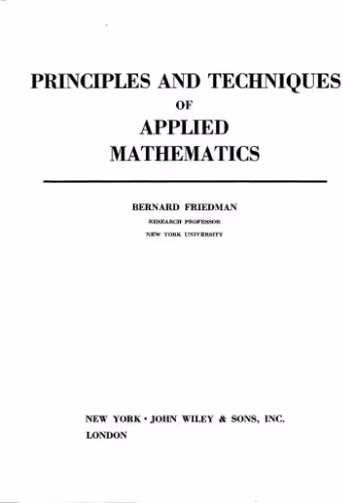 خرید و دانلود نسخه کامل کتاب Principles and techniques of applied mathematics