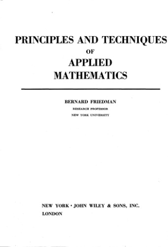 خرید و دانلود نسخه کامل کتاب Principles and techniques of applied mathematics