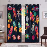 پرده اتاق کودک طرح فضانورد PK-6987