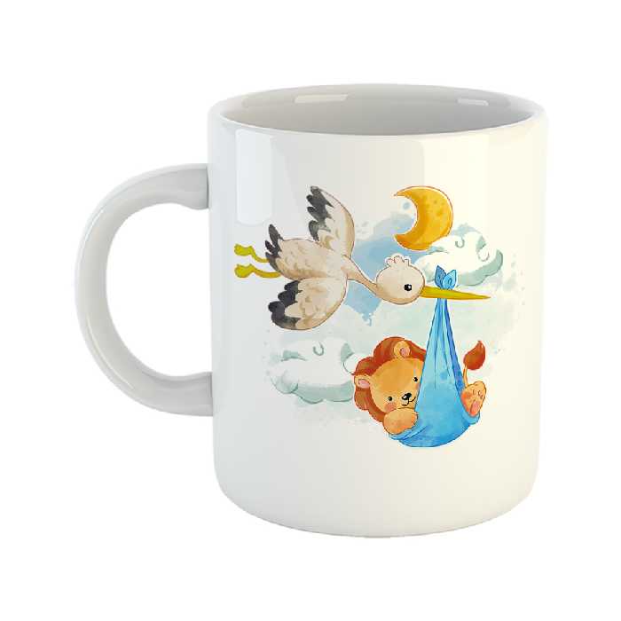 ماگ طرح لک‌لک و بچه شیر