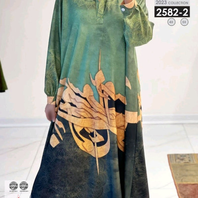 پیراهن روزمره زنانه نخ پنبه مدل پیراهن مجلسی پنبه کشی سایز بزرگ 2582