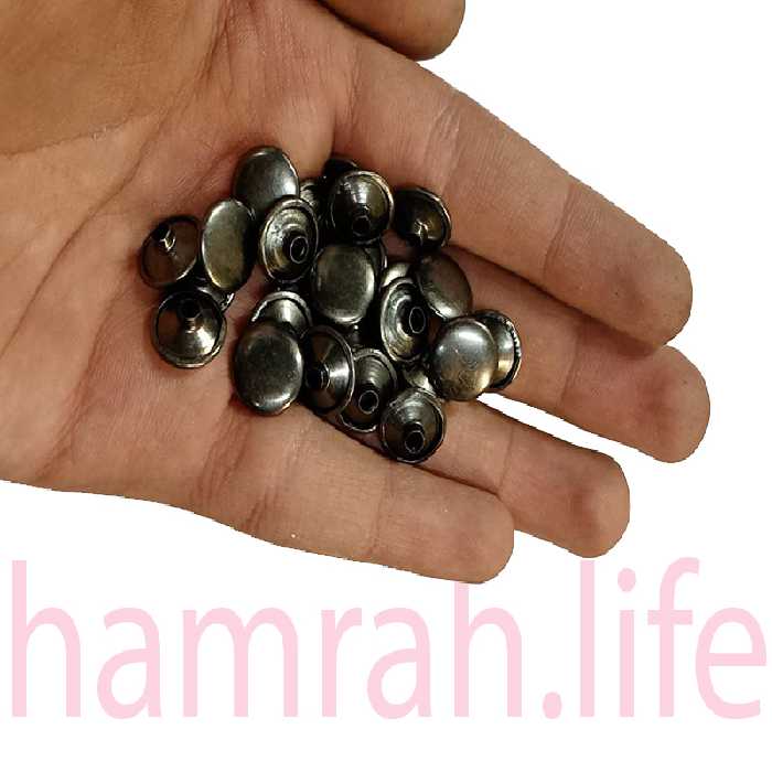 پرچ  زیرو رو کف12 میلی متر پایه 9 میلیمتر بلک نیکل یک رو