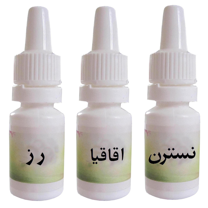 اسانس شمع مدل رز و اقاقیا و نسترن حجم 10 میلی لیتر بسته 3 عددی