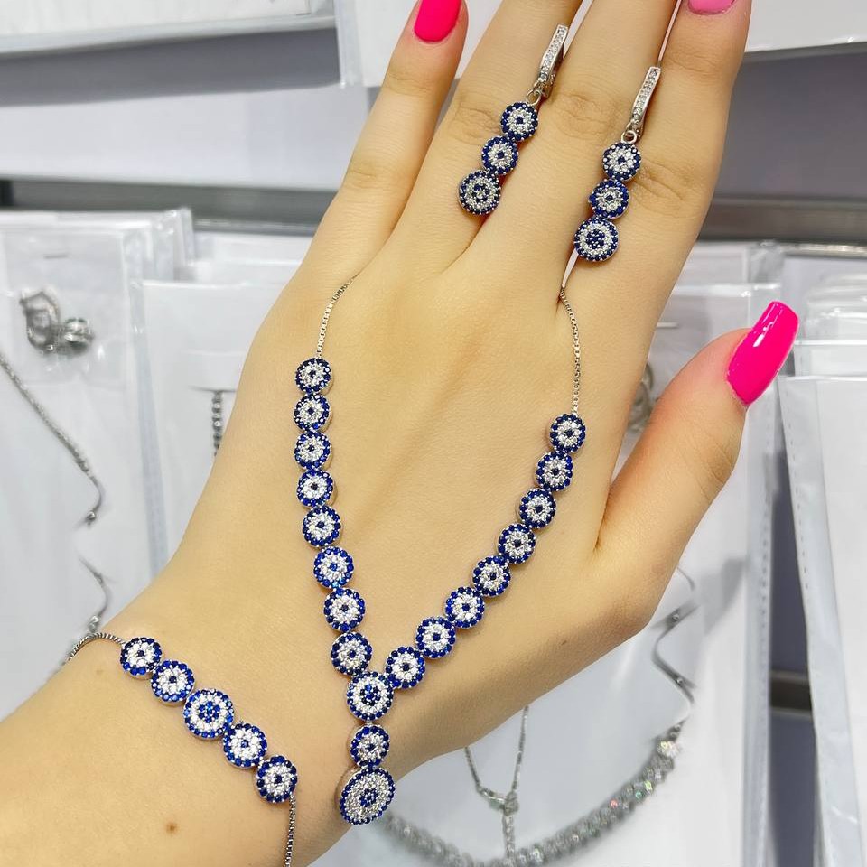 سرویس نقره جواهری چشم نظر 