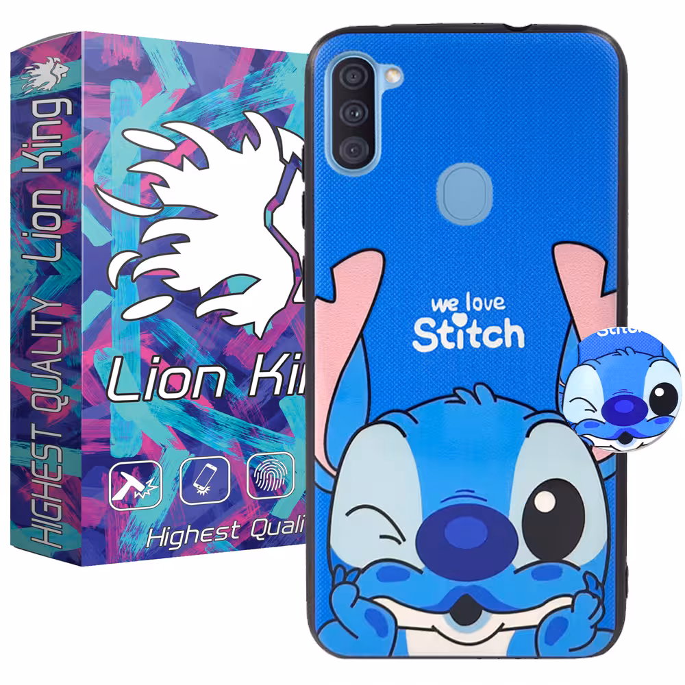 کاور لاین کینگ مدل j2stich مناسب برای گوشی موبایل سامسونگ Galaxy A11 به همراه پایه نگهدارنده