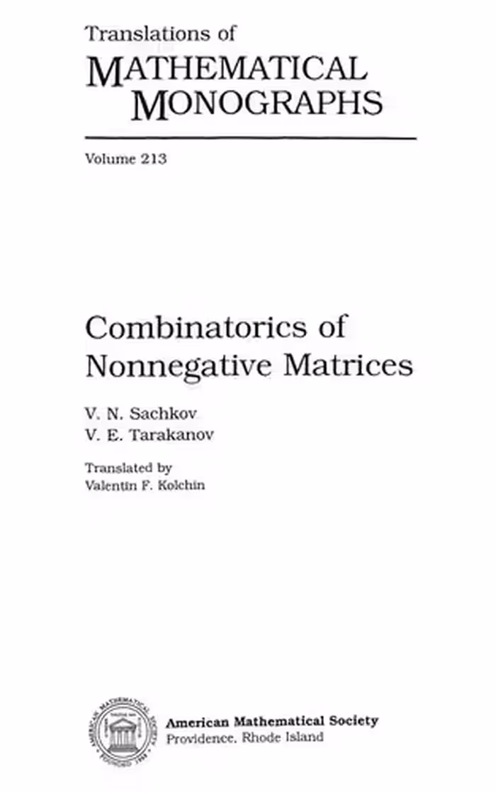 خرید و دانلود نسخه کامل کتاب Combinatorics of Nonnegative Matrices