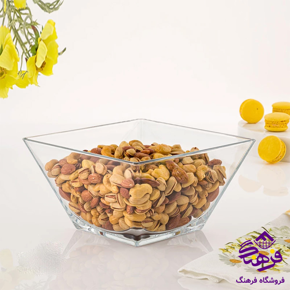 کاسه سرو پذیرایی شیشه ای لیمون