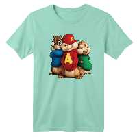 تی شرت آستین کوتاه بچگانه مدل آلوین و سنجاب ها کد 1 رنگ سبز