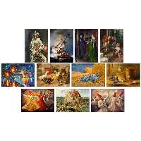 تابلو شاسی چاپ سی طرح معروف ترین نقاشی های جهان کد 8 مجموعه 11 عددی | دنیای قاب