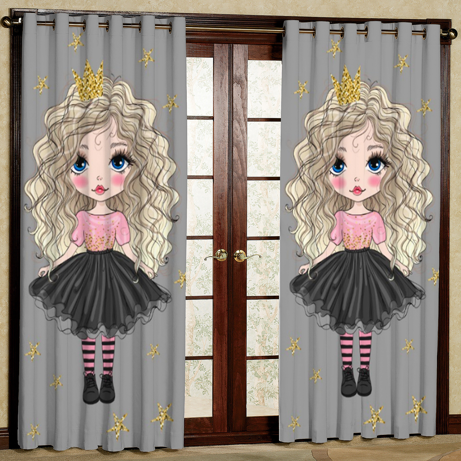 پرده مدل دختر مخمل پانچی کد 4375a سایز 200x140 سانتی متر