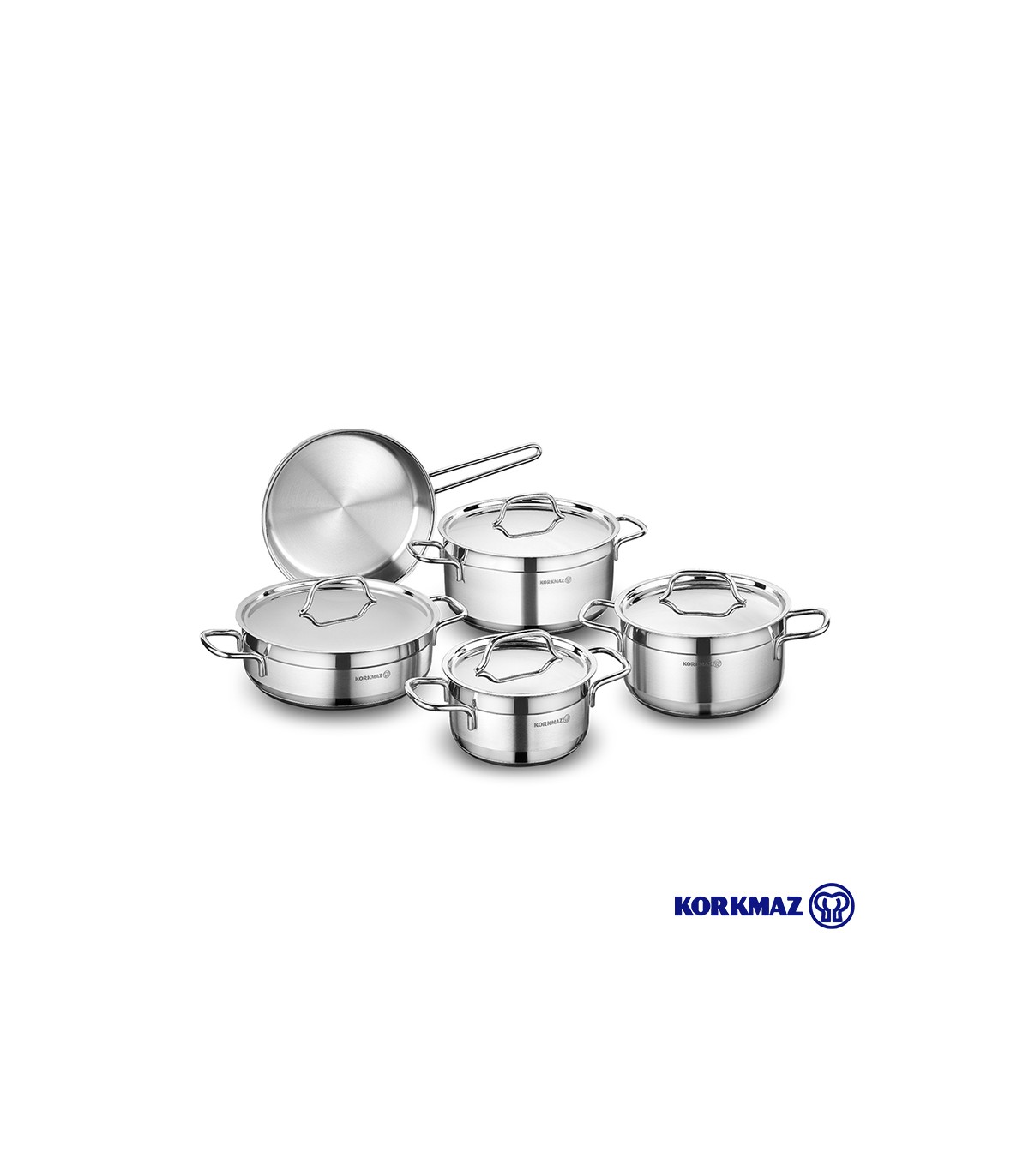 ‪سرویس قابلمه 9 پارچه استیل کرکماز مدل آلفا 1660