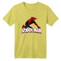 تی شرت آستین کوتاه بچگانه مدل مرد عنکبوتی کد 19 رنگ زرد لیمویی