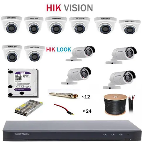 بهترین قیمت پکیج 12 دوربین هایک ویژن مدل 8D4B