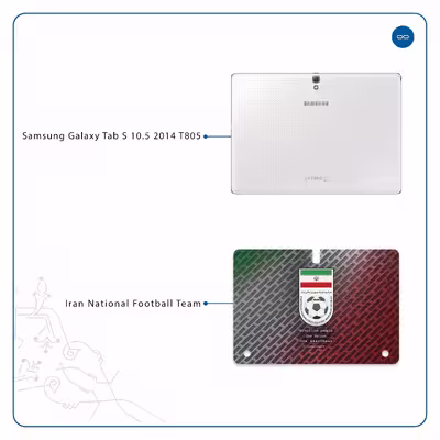 برچسب پوششی ماهوت مدل Iran-National-Football-Team مناسب برای تبلت سامسونگ Galaxy Tab S 10.5 2014 T805