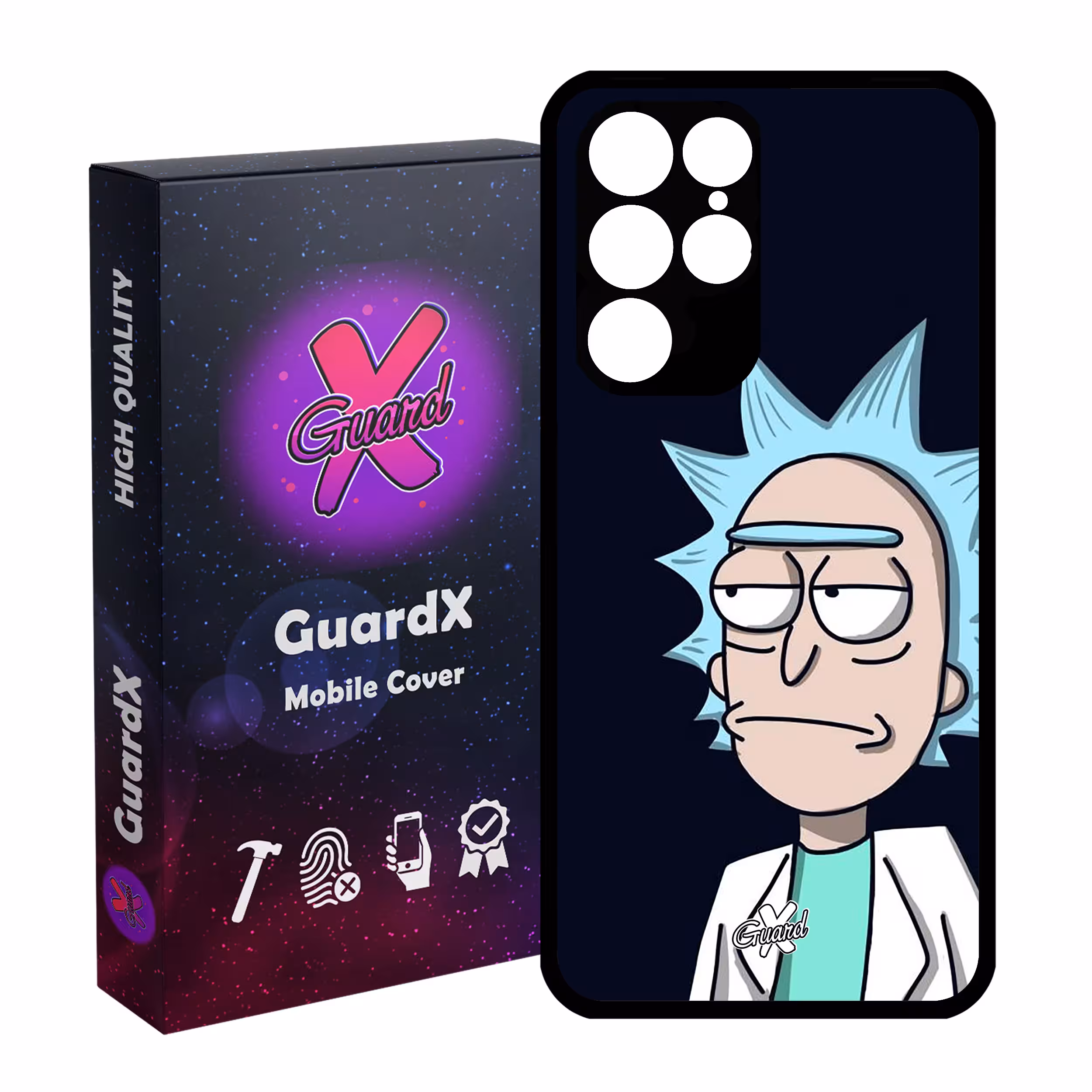 کاور گارد ایکس طرح Rick and Morty مدل Glass10030 مناسب برای گوشی موبایل سامسونگ Galaxy S22 Ultra