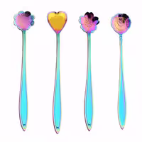 قاشق شربت خوری مدل FLOWERS کد 00562 مجموعه 4 عددی