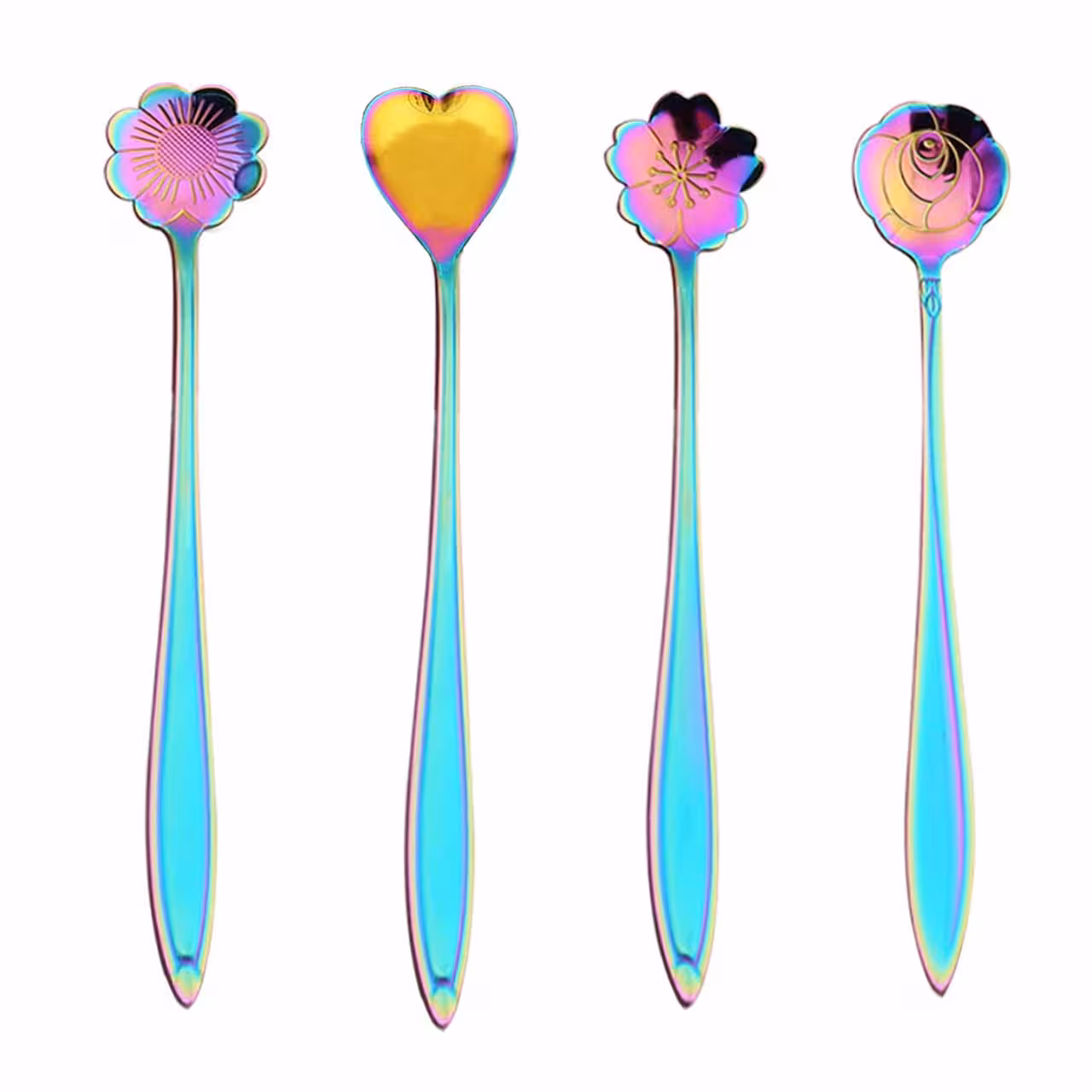 قاشق شربت خوری مدل FLOWERS کد 00562 مجموعه 4 عددی