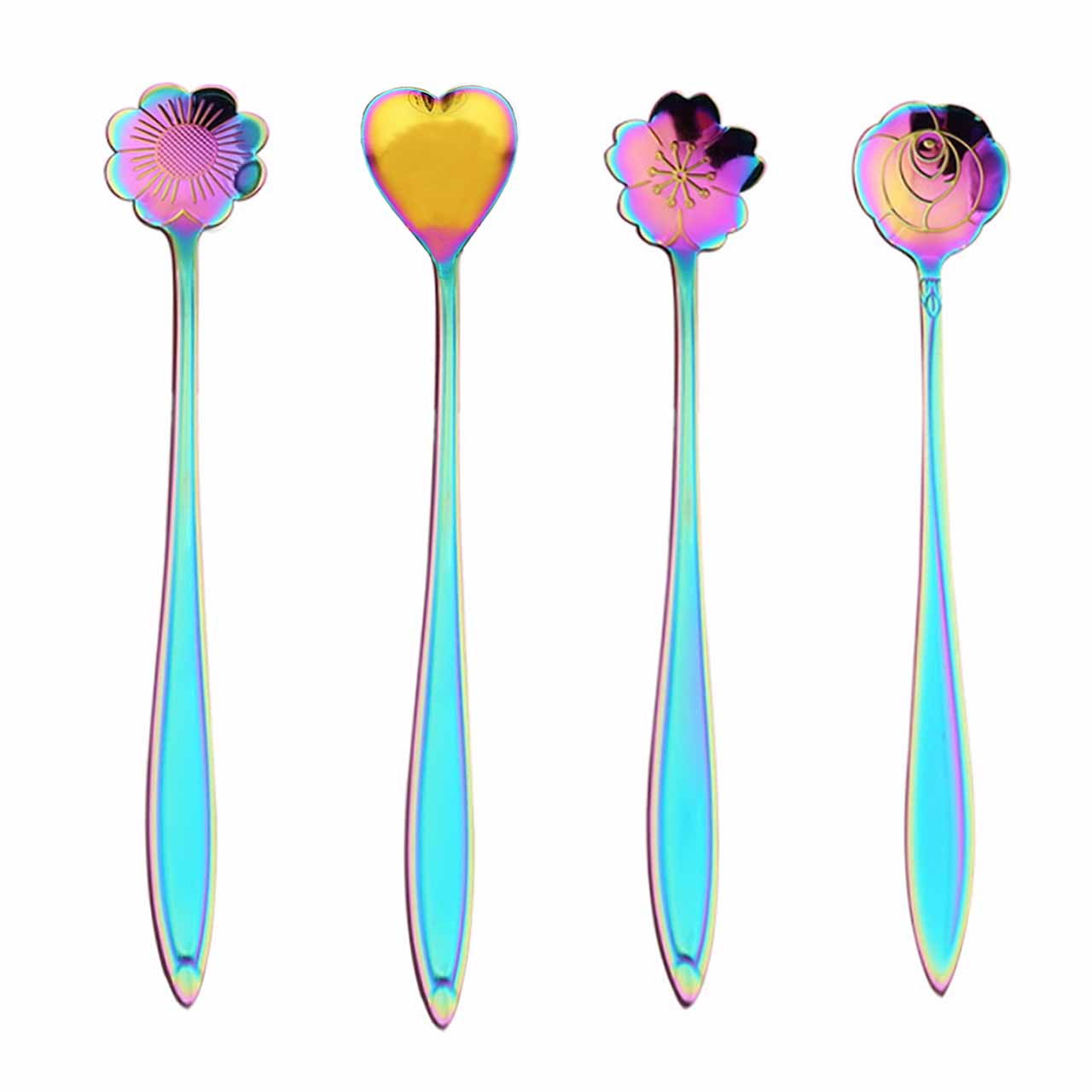 قاشق شربت خوری مدل FLOWERS کد 00562 مجموعه 4 عددی