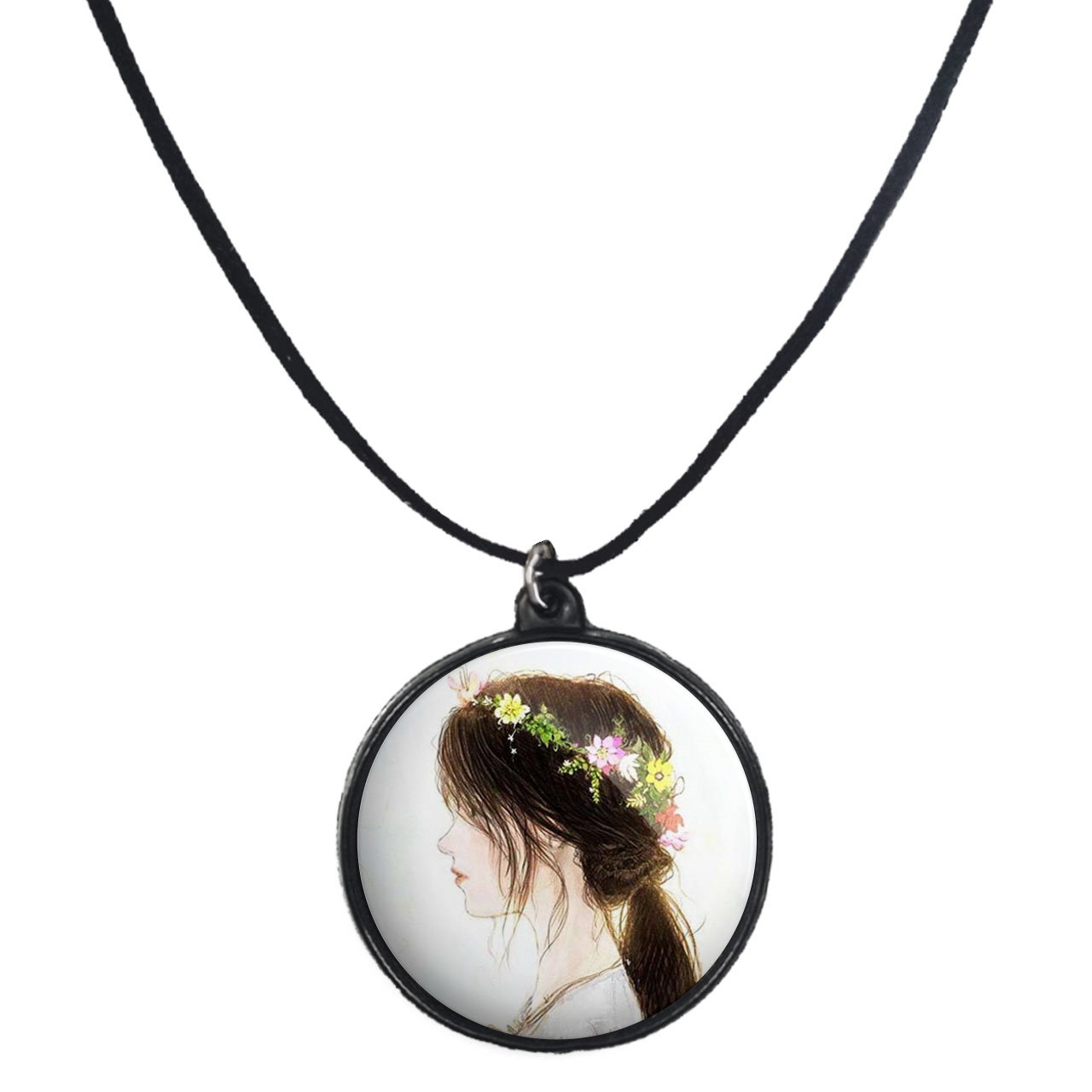 گردنبند پرمانه طرح دخترونه کد pmb.4593 مدل دو طرفه