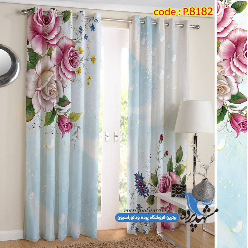 پرده پانچ طرح گل رز کد p-8182