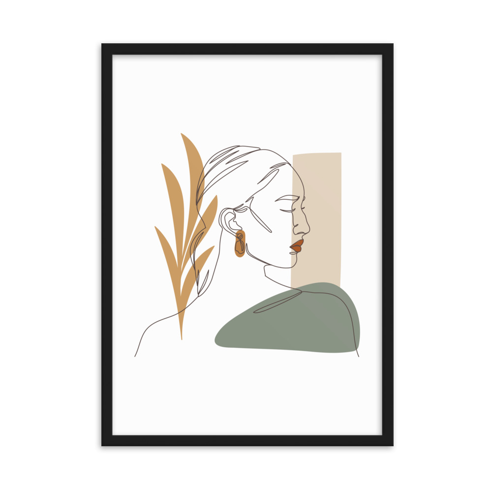 تابلو مدل دکوراتیو مینیمال طرح دختر کد 2706