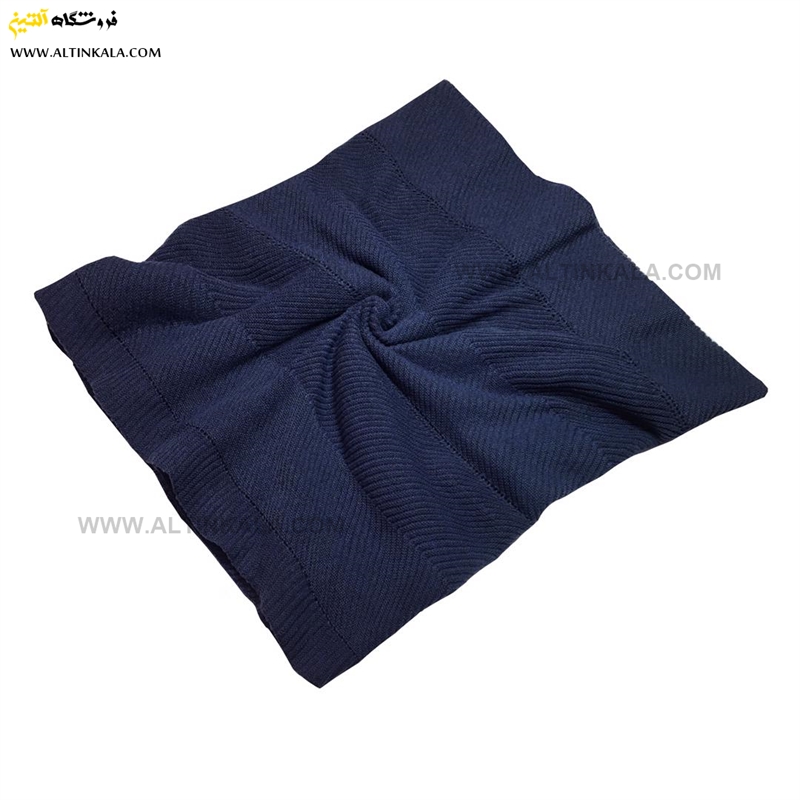 شال مبل بافت سوپر (تراکم بالا) طرح کجراه سایز 160×220 سرمه ای