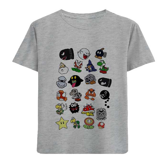 تی شرت آستین کوتاه بچگانه مدل بازی قارچ خور D361