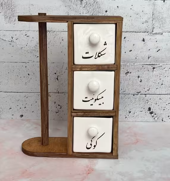 باکس ادویه سرامیکی سه عددی رولی