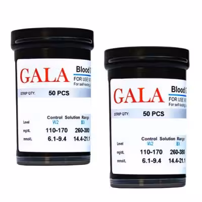 نوار تست قند خون گالا مدل OK-2AJ دو بسته 50 عددی