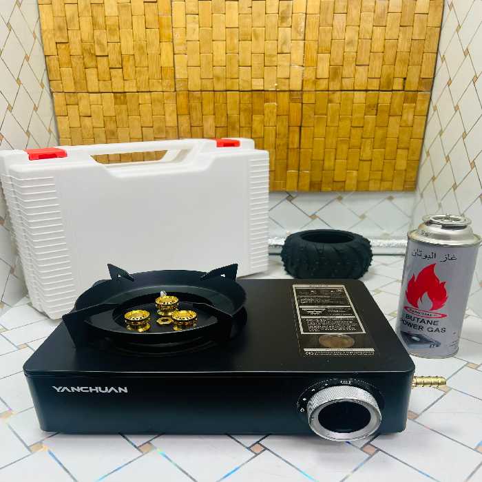 اجاق گاز مسافرتی 3 شعله  فندک دار 2 کاره مارک یانچوان