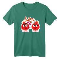 تی شرت آستین کوتاه بچگانه مدل انار یلدایی کد 2 رنگ سبز سدری