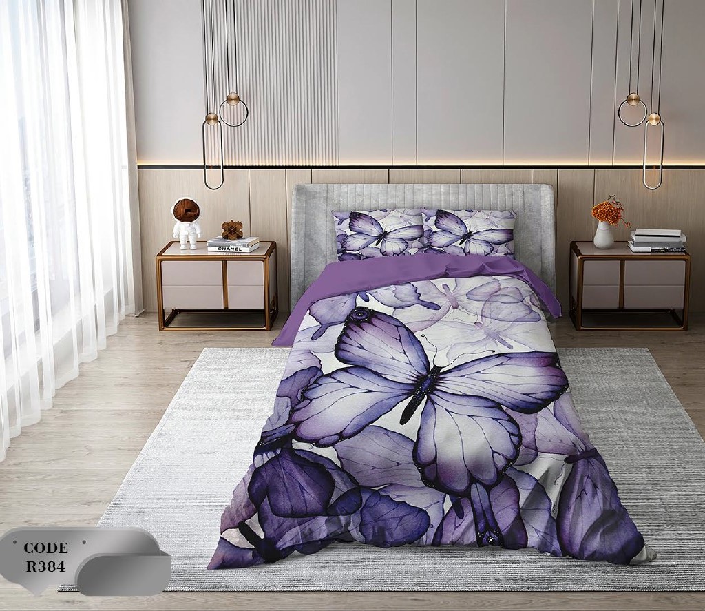 سرویس روتختی 2 نفره 6 تکه ابعاد 2.25 ×2.35 کشدار ضد حساسیت و عرق کد R384 | ست خواب و ست روتختی