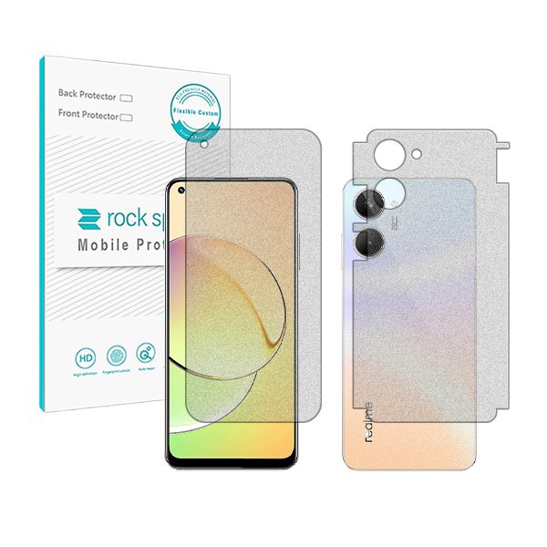 گلس صفحه نمایش و پشت گوشی ریلمی 10 مدل نانو هیدروژل گیمینگ برند راک اسپیس کد MS