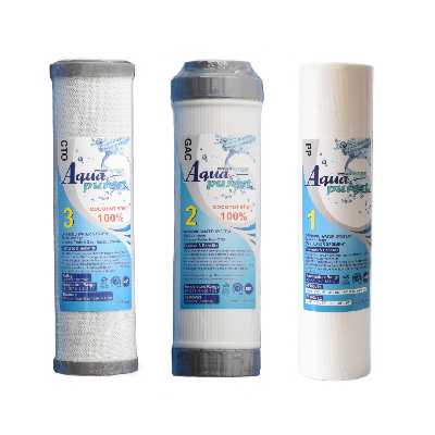 فیلتر دستگاه تصفیه کننده آب آکوا پیورست مدل RO-NEW GOLD 04 مجموعه 3 عددی به همراه فیلتر ممبران گلد تورای کد 75G