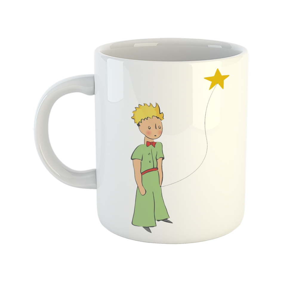 ماگ طرح کارتونی مدل شازده کوچولو و تک ستاره