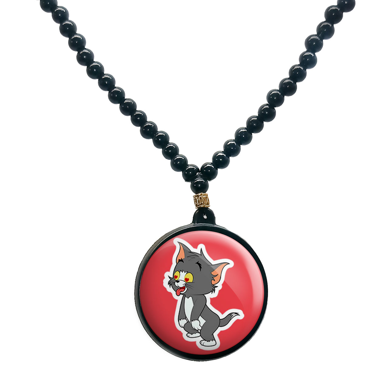 گردنبند پرمانه طرح تام و جری کد pmd.10860 مدل دو طرفه