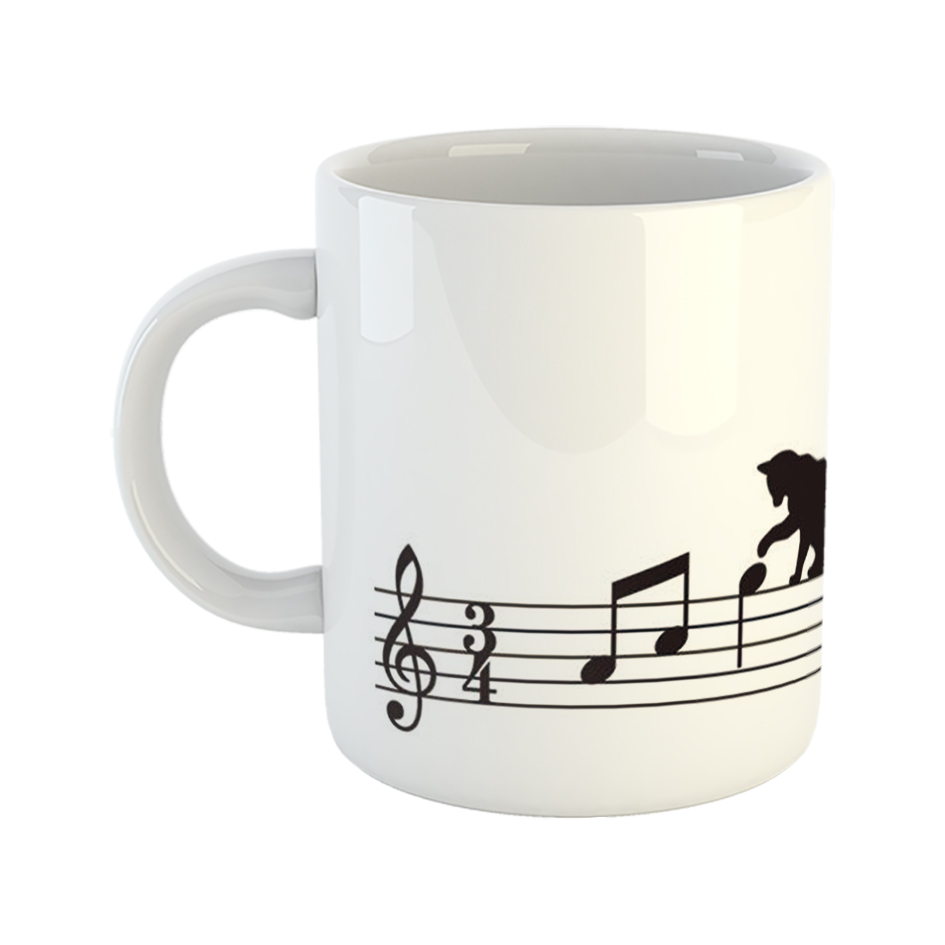 ماگ طرح موزیک و گربه 