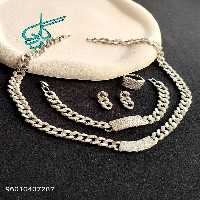 خرید سرویس جواهری زنانه طرح طلا سفید رنگ ثابت و با کیفیت کد 2215198 - ردگل