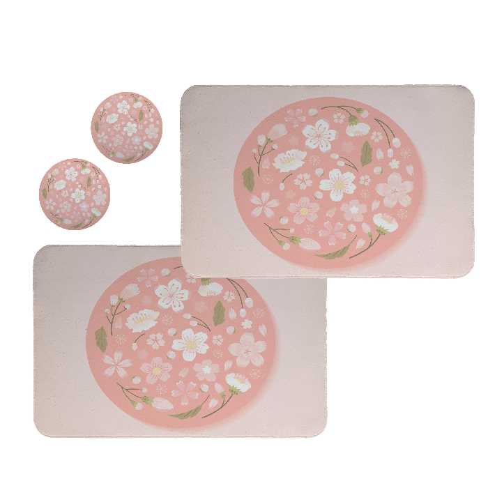 زیربشقابی طرح گل کد 8395 مجموعه 2 عددی همراه زیر لیوانی