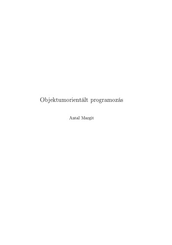 خرید و دانلود نسخه کامل کتاب Objektumorientált programozás
