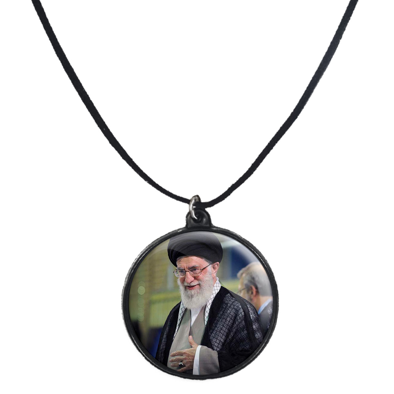 گردنبند پرمانه طرح تصویر آیت الله خامنه ای کد pmb.11696 مدل دو طرفه