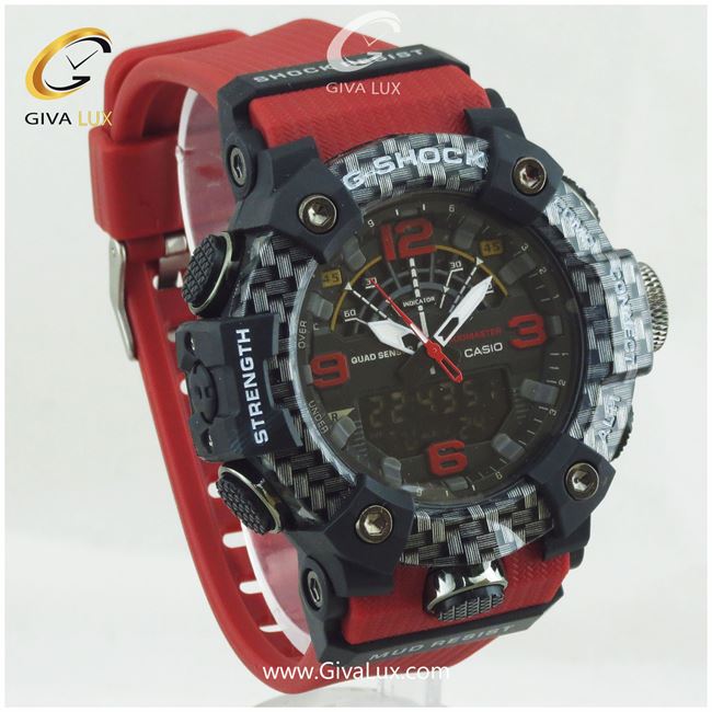 ساعت مچی اسپرت کاسیو جیشاک G-shock دو زمانه قرمز