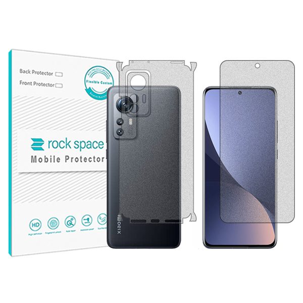 گلس صفحه نمایش و پشت گوشی شیائومی 12S مدل نانو هیدروژل گیمینگ برند راک اسپیس کد MS
