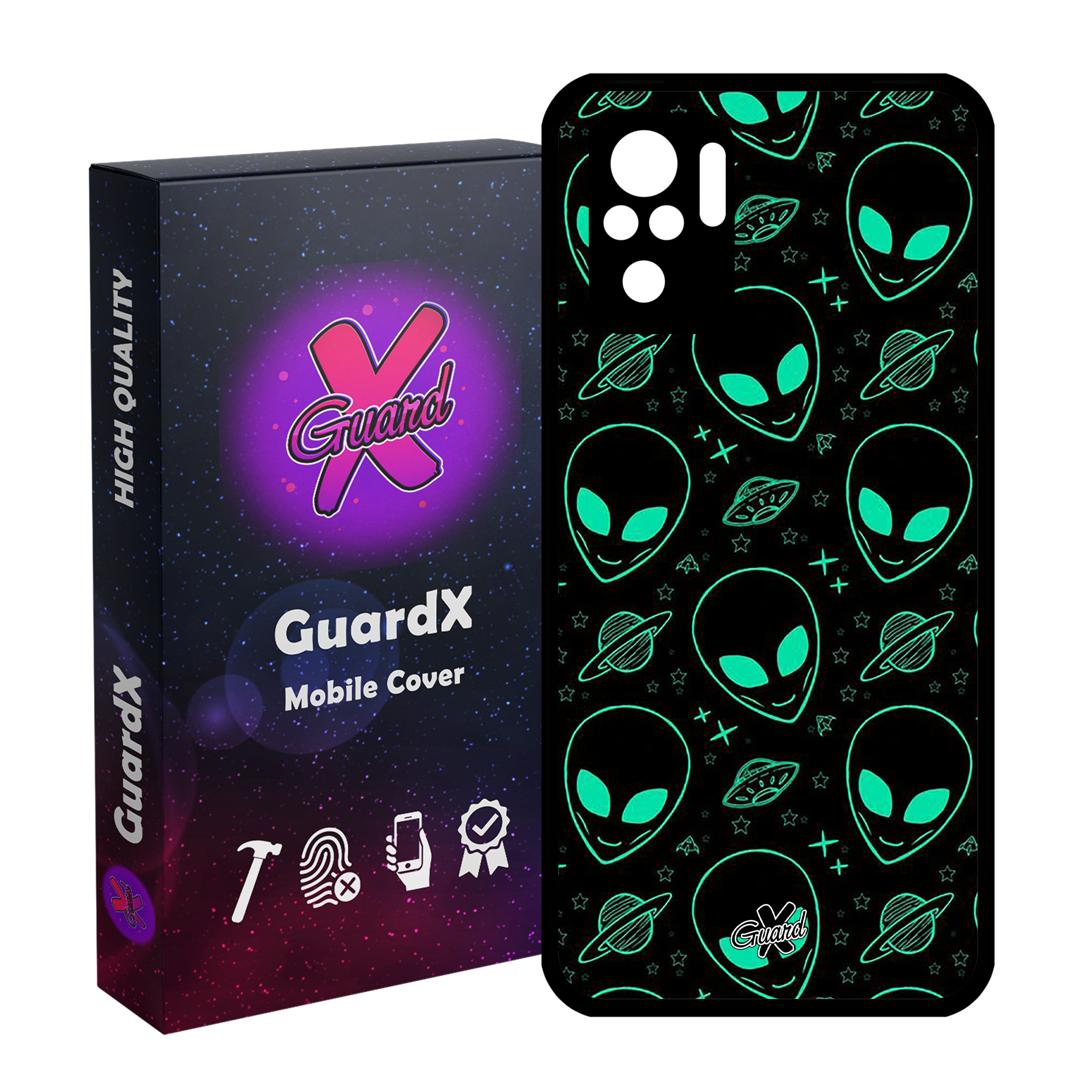 کاور گارد ایکس طرح Alien مدل Glass10200 مناسب برای گوشی موبایل شیائومی Redmi Note 10 4G / Note 10S