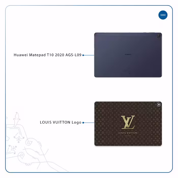 برچسب پوششی ماهوت مدل LOUIS-VUITTON-Logo مناسب برای تبلت هوآوی Matepad T10 2020 AGS-L09