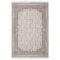 فرش ماشینی زمرد مشهد مدل P23 زمینه کرم بژ