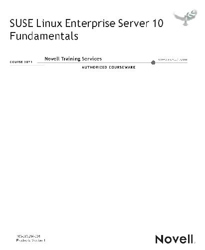 خرید و دانلود نسخه کامل کتاب SUSE Linux Enterprise Server 10 Fundamentals