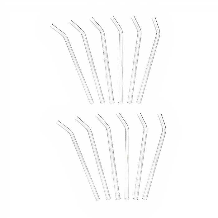 نی نوشیدنی مدل شیشه ای کد A12 مجموعه 12 عددی